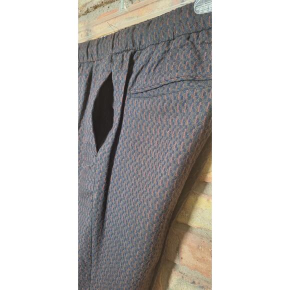 Topman men's gray/black/red jacquard dress pants/slacks 32x32- Drawstring NWOT - Picture 3 of 8